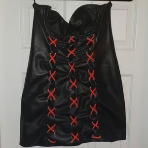 Leather corset dress